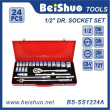 24PCS 1/2"Dr Socket Set with Metal Box